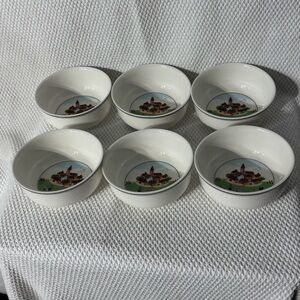 VILLEROY & BOCH Cereal Soup Design Naif with hand-painted village scene Set of 6